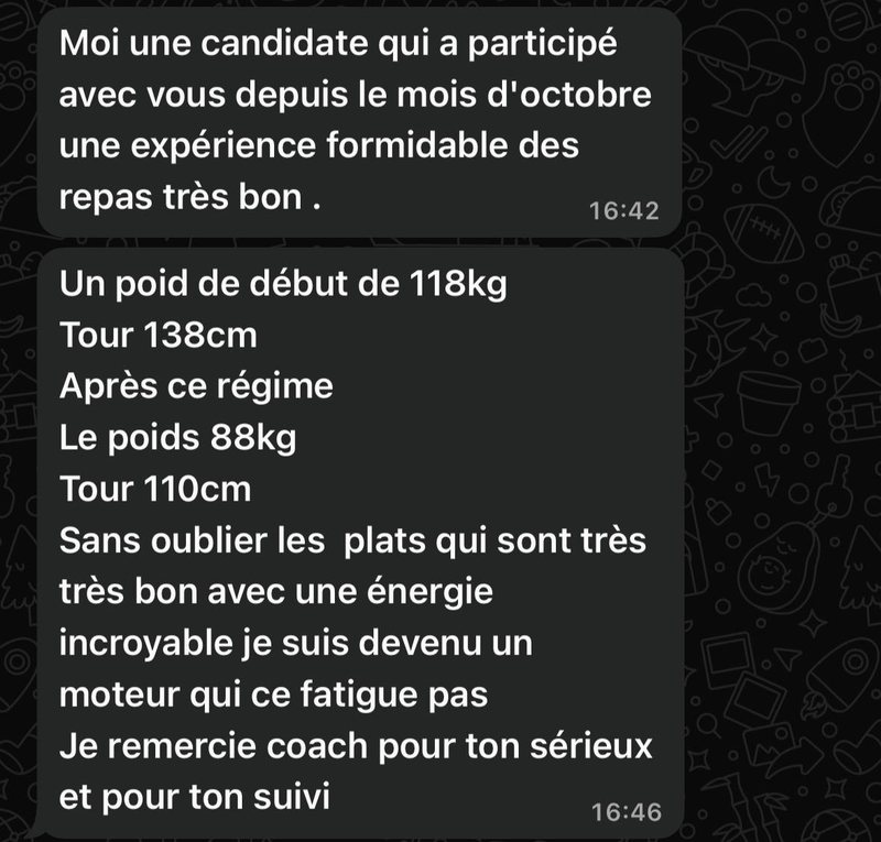 Témoignage : 118 → 88 kg · 138 → 110 cm depuis octobre